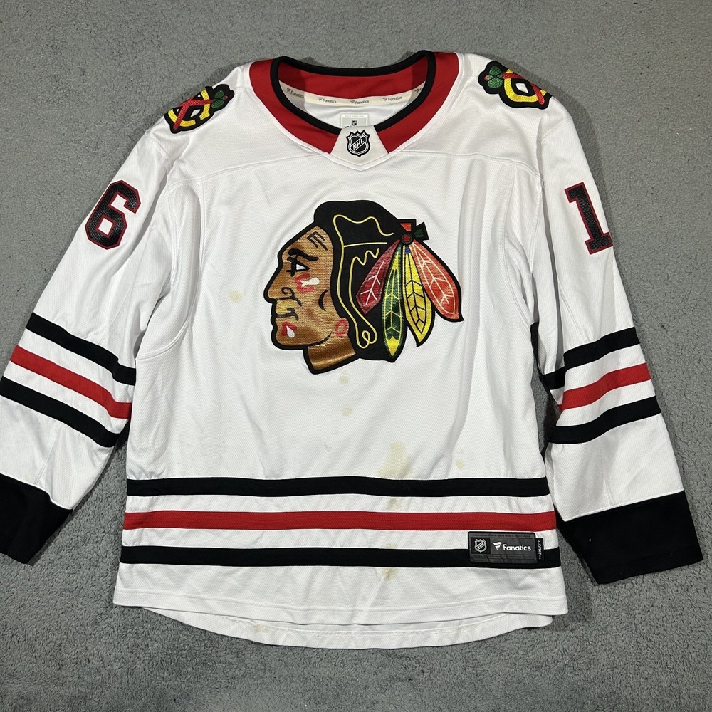 NHL Fanatics Chicago Blackhawks Away White Jersey #16 Jones Men's Size 2XL #3938